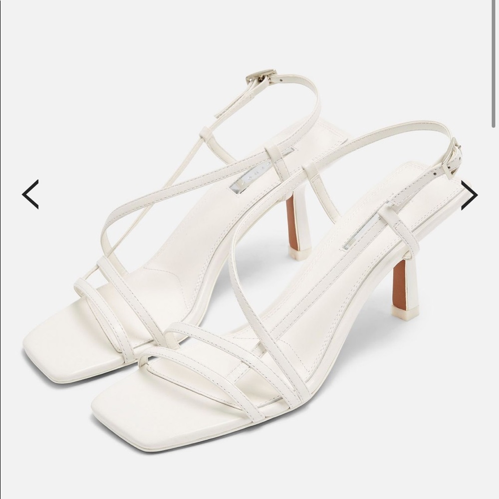 NWT Topshop White Stappy Heels